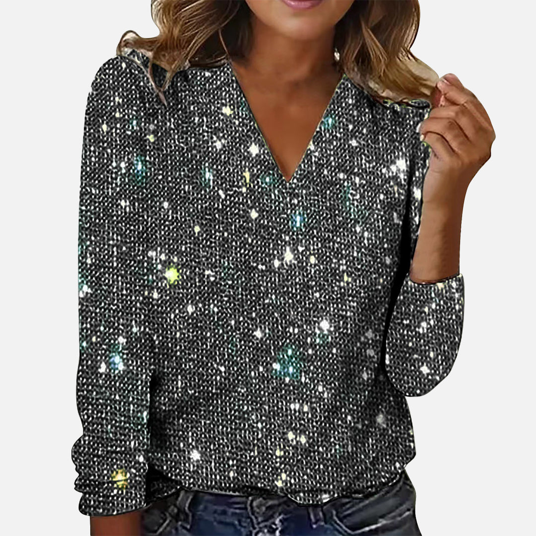 Jade |  Blouse à Col V en Diamant