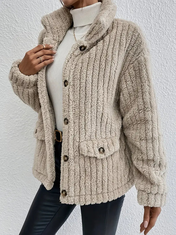 Emilia | Cardigan boutonné en velours double face